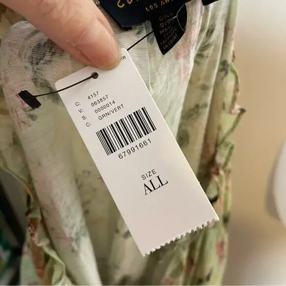 NWT ANTHROPOLOGIE Current Air Green Duster Floral Boho Style Spring Summer - Picture 6 of 8